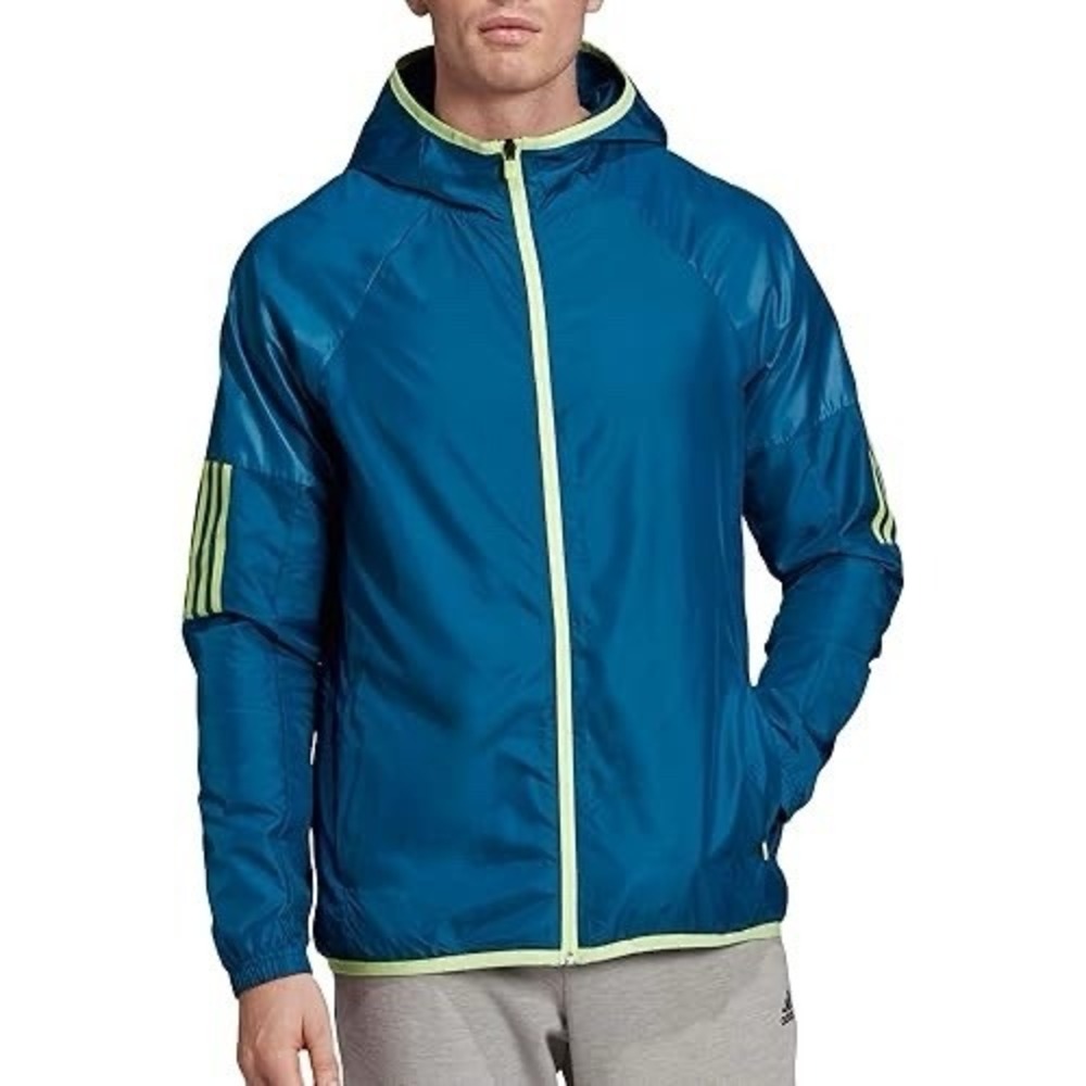 NWT Adidas Jacket Men XXL Blue Long Sleeve Sport 2 Street Windbreaker Hooded